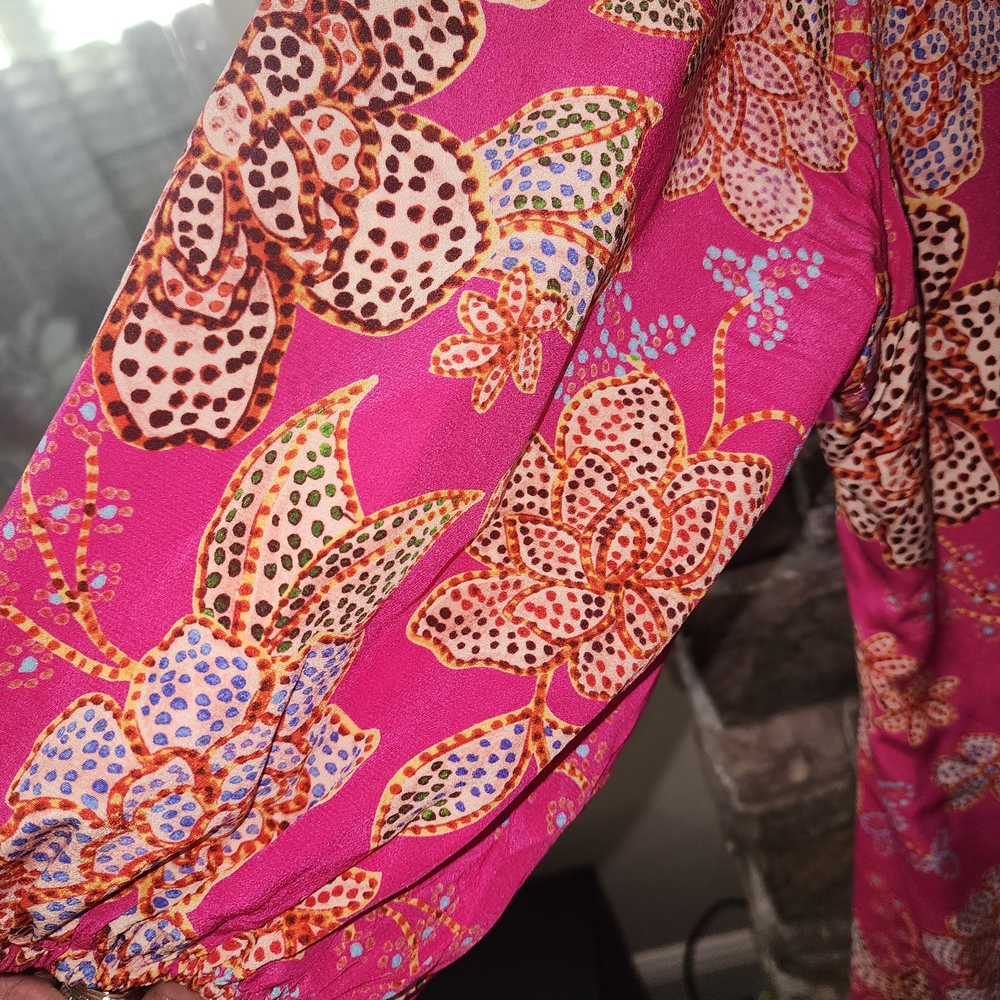 Johnny Was Pink Floral Top